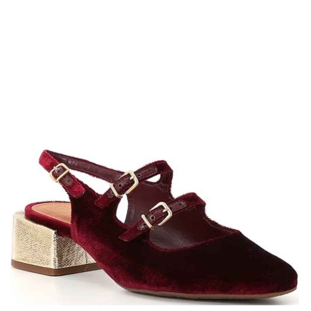Chelsea & Violet Ruthie Velvet Slingback Mary Janes